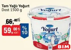 DOST TAM YAĞLI YOĞURT 1500 G